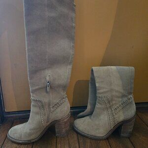 Vince Camuto Tan Suede Leather Over-the-Knee Boot